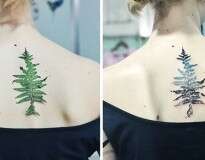 Tatuadora usa folhas reais para estampar a beleza da flora na pele de clientes