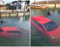 Mulher segue instruções de GPS e acaba afundando carro em baía no Canadá