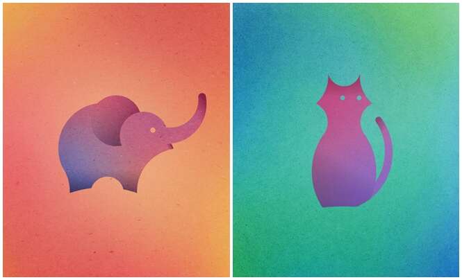 Artista cria animais com círculos perfeitos Artista cria animais com círculos perfeitos