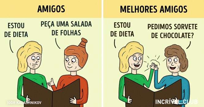 Situações que diferenciam amigos de melhores amigos