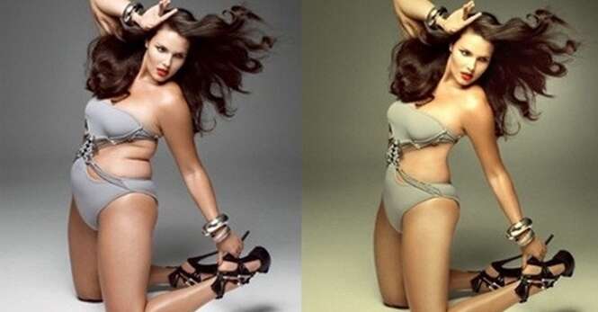 Fotos antes e depois de passarem pelo Photoshop