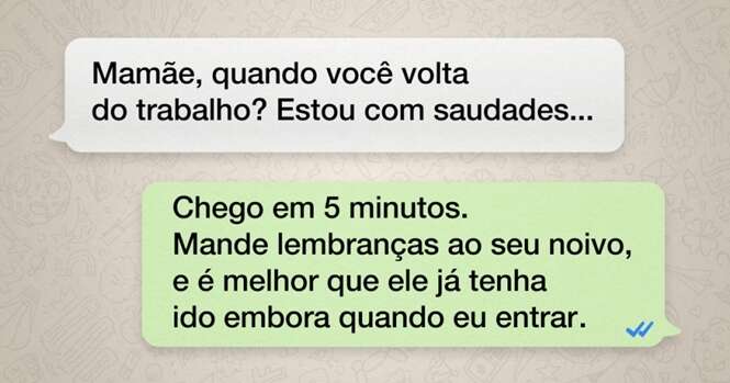 Mensagens de texto que só podiam ter sido enviadas pelos pais e mães