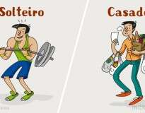 10 ilustrações revelando como a vida de um homem muda após o casamento