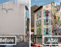 Artista francês transforma cidade triste em local cheio de vida