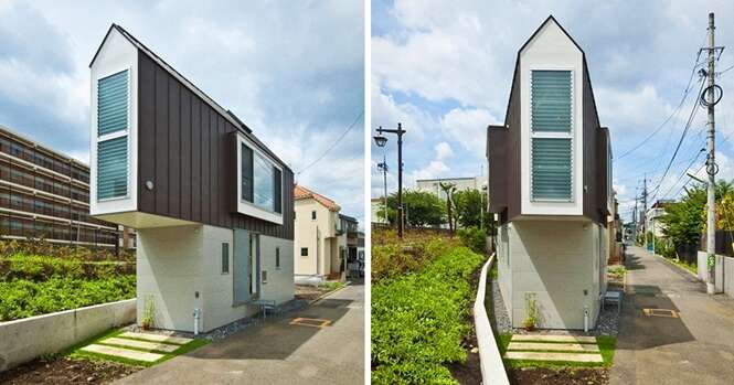 Casa minúscula em formato triangular esconde interior impressionante