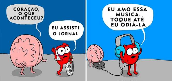 Imagens que ilustram claramente a diferença entre razão e emoção