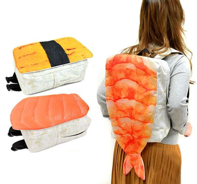 Você usaria uma mochila em formato de sushi gigante?