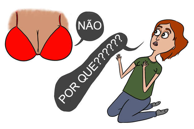 Luta de uma mulher com seios pequenos