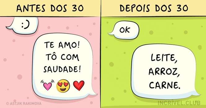 Como é a vida antes e depois dos 30 anos