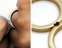 Estes anéis de casamento se tornam um só quando combinados
