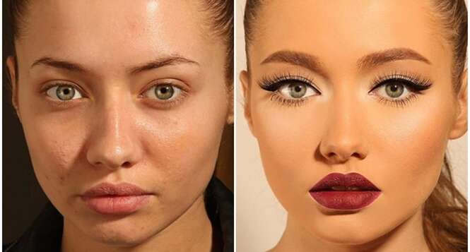 Imagens impressionantes provando como a maquiagem pode nos enganar