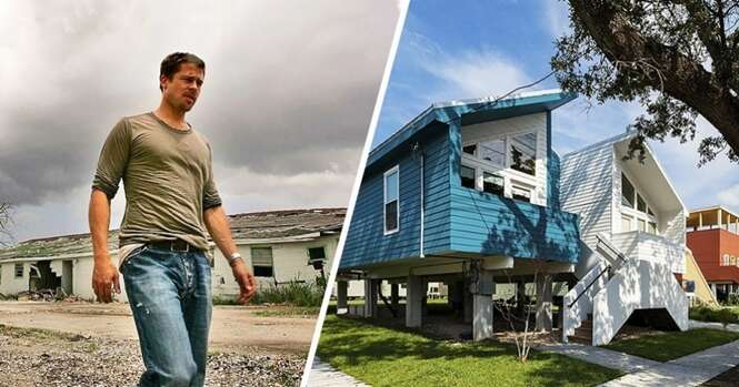 Brad Pitt construiu mais de 100 casas para famílias que perderam tudo no furacão