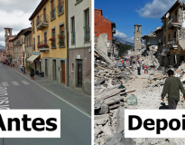 15 fotos mostrando o antes e depois do terremoto na Itália