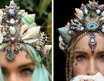 Coroas de sereia com conchas de verdade estão encantando a internet