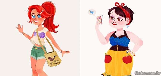 Princesas da Disney como se fossem garotas modernas