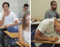 Esse jovem encontrou uma maneira brilhante de dormir na sala de aula sem que o professor percebesse