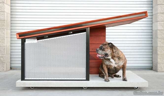 Esta moderna casa de cachorro foi projetada para compor o ambiente interno do seu lar