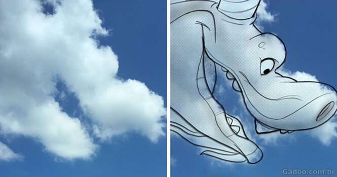 Artista se baseia nas nuvens para criar personagens variados