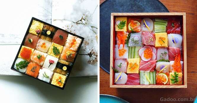 Mosaicos de sushi se tornam sensação no Japão