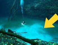 Mergulhador descobre rio embaixo d’água