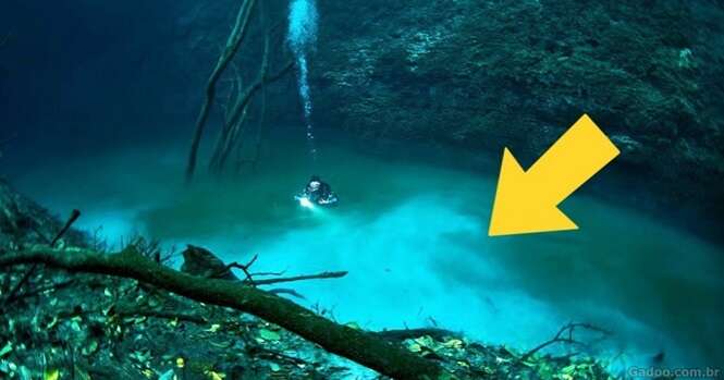 Mergulhador descobre rio embaixo d’água