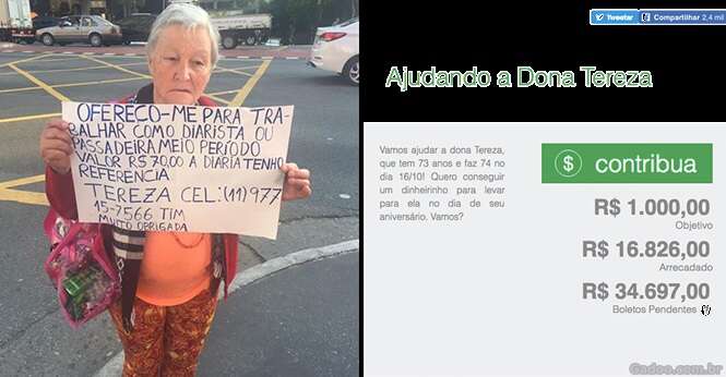 Diarista de 73 anos busca emprego e consegue mais de R$ 16 mil em doações