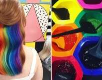 Mania de cabelo arco-íris escondido atrai cada vez mais adeptas