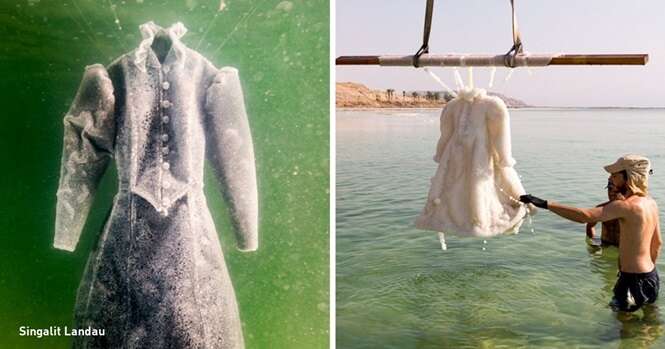 Artista mergulha vestido no Mar Morto e algo incrível acontece