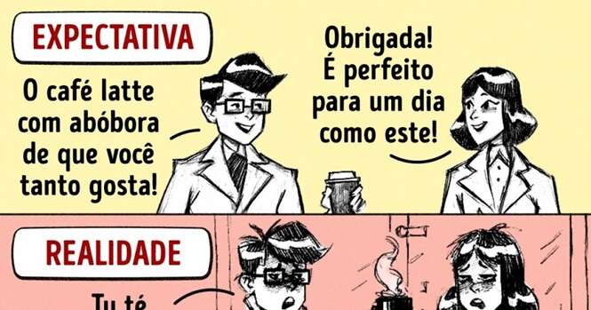 Comics ilustrando a vida a dois