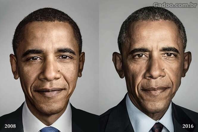 Imagens mostram o quanto Barack Obama envelheceu em 8 anos