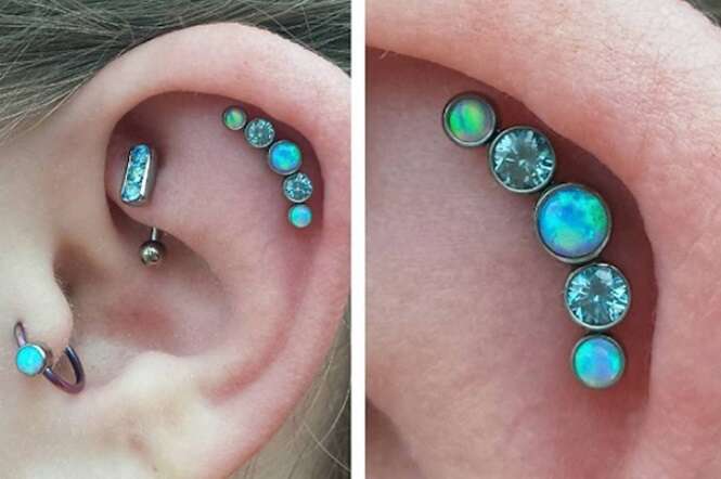 Constelação de piercings é a nova moda para as orelhas