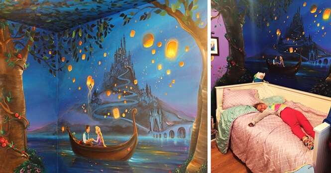 Esta mulher fez um incrível mural da Disney no quarto da filha