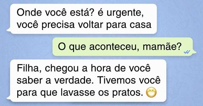 Conversas provando que os pais são como os filhos