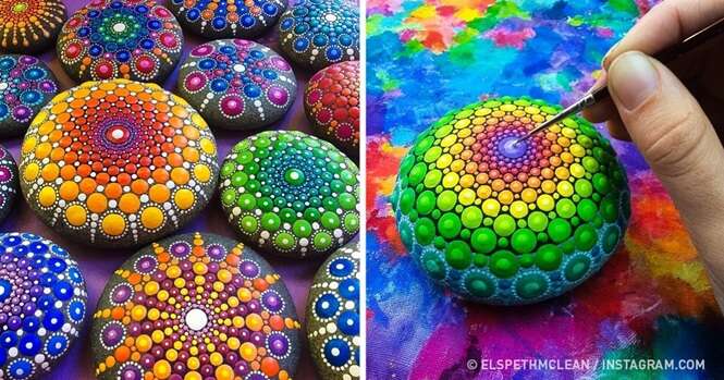 Artista transforma pedras perfeitamente redondas em mandalas fascinantes