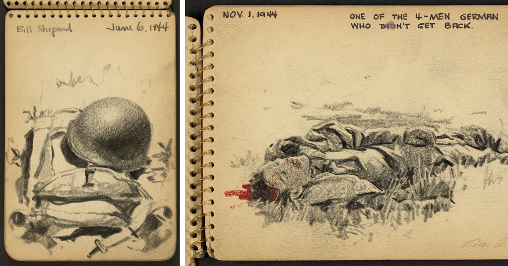 Soldado documenta suas experiências através de desenhos feitos enquanto serviu ao exército