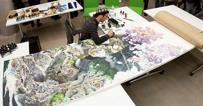 Artista japonês trabalha 10 horas por dia durante 3,5 anos para criar linda arte