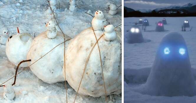 Os bonecos de neve mais criativos que você já viu