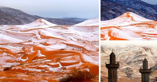 Neva no Deserto do Saara pela primeira vez em mais de 37 anos Neva no Deserto do Saara pela primeira vez em mais de 37 anos