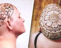 Artista faz tatuagens de henna em paciente com câncer
