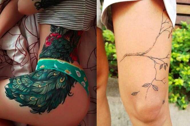 Belas e criativas tatuagens feitas nas pernas