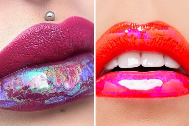 Conheça a nova moda de lábios holográficos