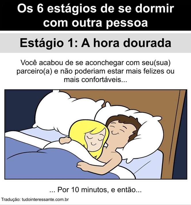 Imagens mostrando como é dormir com outra pessoa