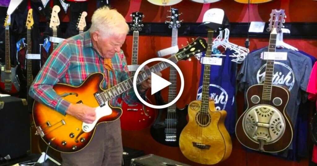 Este idoso de 81 anos resolveu experimentar uma guitarra antes de comprá-la e fez algo simplesmente surpreendente