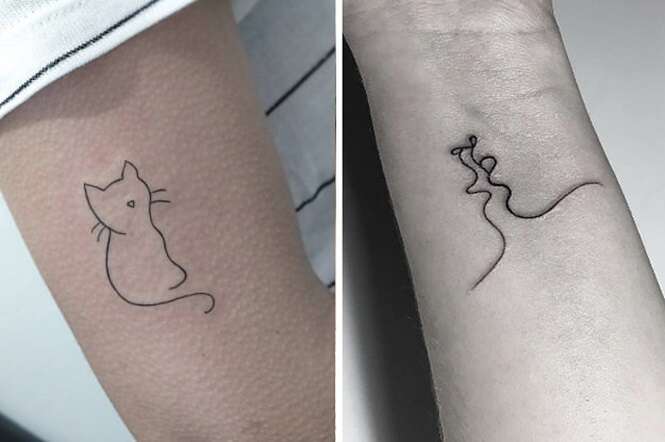 Tatuagens feitas com uma única linha e que valem a dor