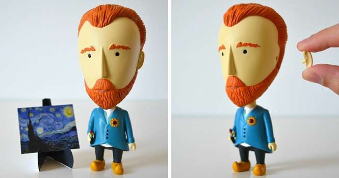 Este boneco do Van Gogh com uma orelha removível é um presente perfeito para quem ama arte