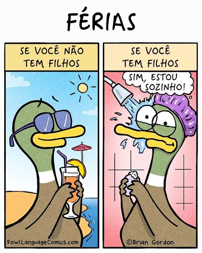 Tirinhas a respeito do que é ter filhos