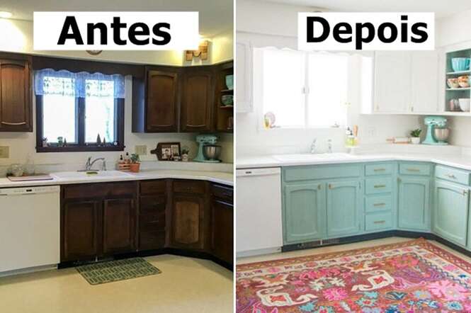 Ambientes antes e depois da reforma