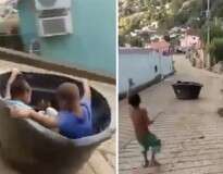 Este vídeo prova que a criança brasileira não tem limites quando o assunto é diversão