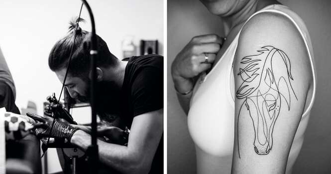 Tatuagens incríveis feitas com uma única linha