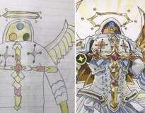 Este pai deu sua contribuição aos desenhos dos filhos e o resultado é sensacional